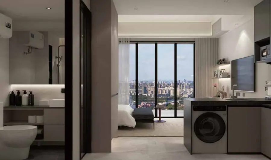 Furnished studio entry